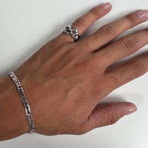 Y2K grunge silver thorn ring